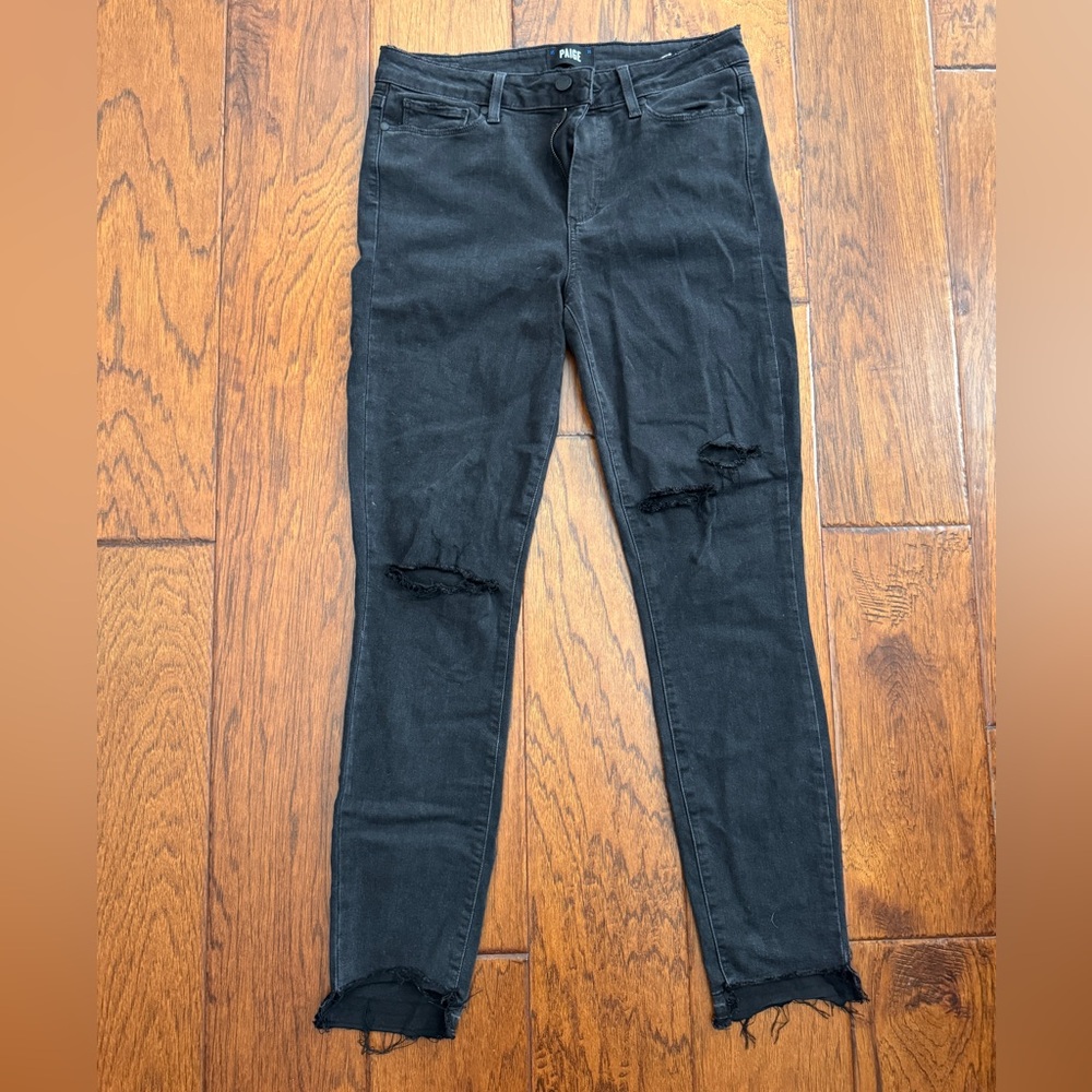 Paige Black Distressed Women’s Jeans - Hoxton Ankle Size 29